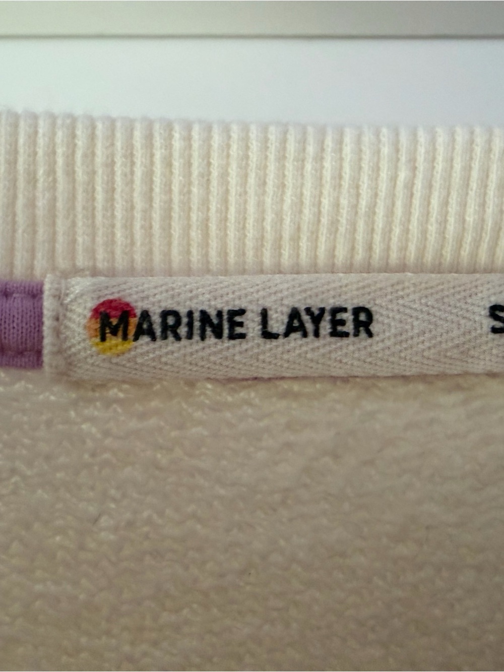 Marine Layer Colorblock Crewneck Sweatshirt - Lavender, Cream & Charcoal - Picture 3 of 3